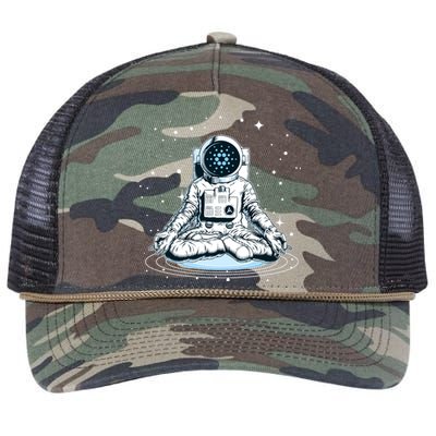 Cardano Cryptocurrency Yoga Space Astronaut Retro Rope Trucker Hat Cap