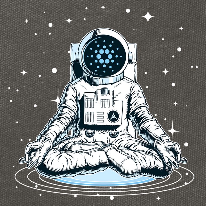 Cardano Cryptocurrency Yoga Space Astronaut Cotton Canvas Backpack