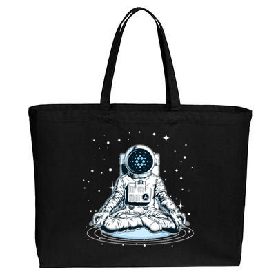 Cardano Cryptocurrency Yoga Space Astronaut Cotton Canvas Jumbo Tote