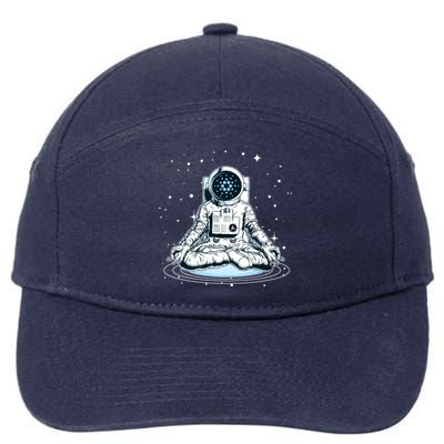 Cardano Cryptocurrency Yoga Space Astronaut 7-Panel Snapback Hat