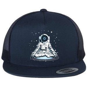 Cardano Cryptocurrency Yoga Space Astronaut Flat Bill Trucker Hat