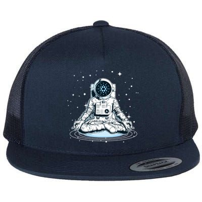 Cardano Cryptocurrency Yoga Space Astronaut Flat Bill Trucker Hat