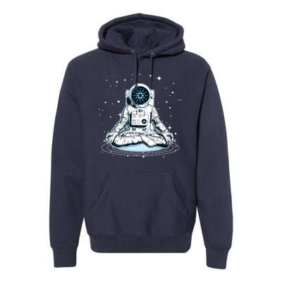 Cardano Cryptocurrency Yoga Space Astronaut Premium Hoodie