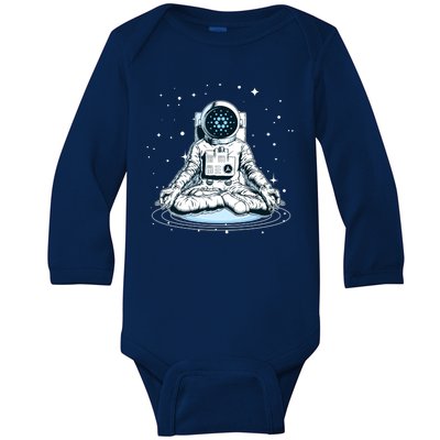 Cardano Cryptocurrency Yoga Space Astronaut Baby Long Sleeve Bodysuit