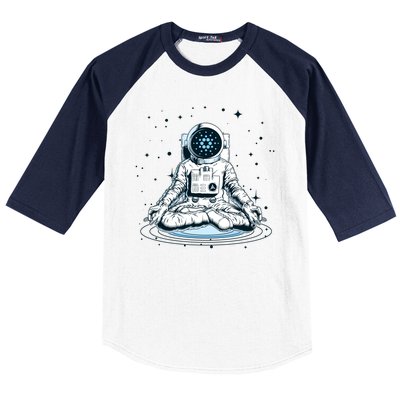 Cardano Cryptocurrency Yoga Space Astronaut Baseball Sleeve Shirt