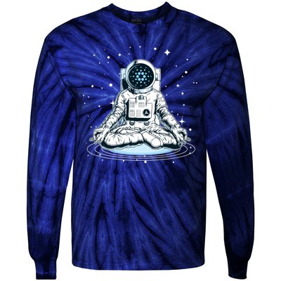 Cardano Cryptocurrency Yoga Space Astronaut Tie-Dye Long Sleeve Shirt