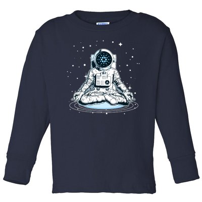 Cardano Cryptocurrency Yoga Space Astronaut Toddler Long Sleeve Shirt