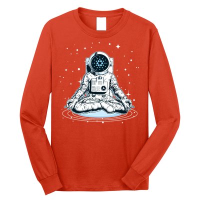 Cardano Cryptocurrency Yoga Space Astronaut Long Sleeve Shirt