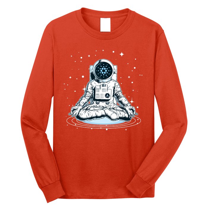 Cardano Cryptocurrency Yoga Space Astronaut Long Sleeve Shirt