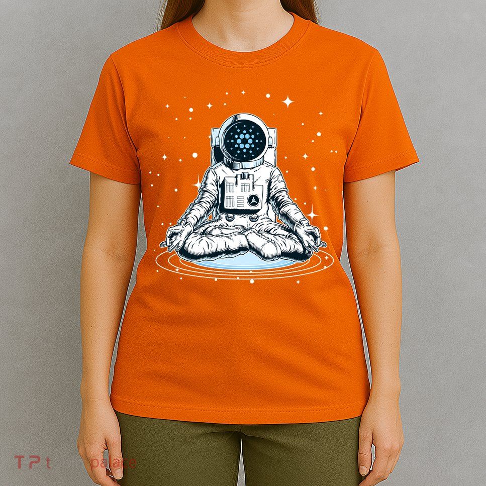 Cardano Cryptocurrency Yoga Space Astronaut T-Shirt