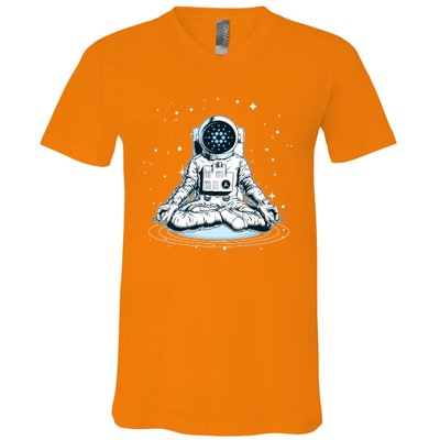 Cardano Cryptocurrency Yoga Space Astronaut V-Neck T-Shirt