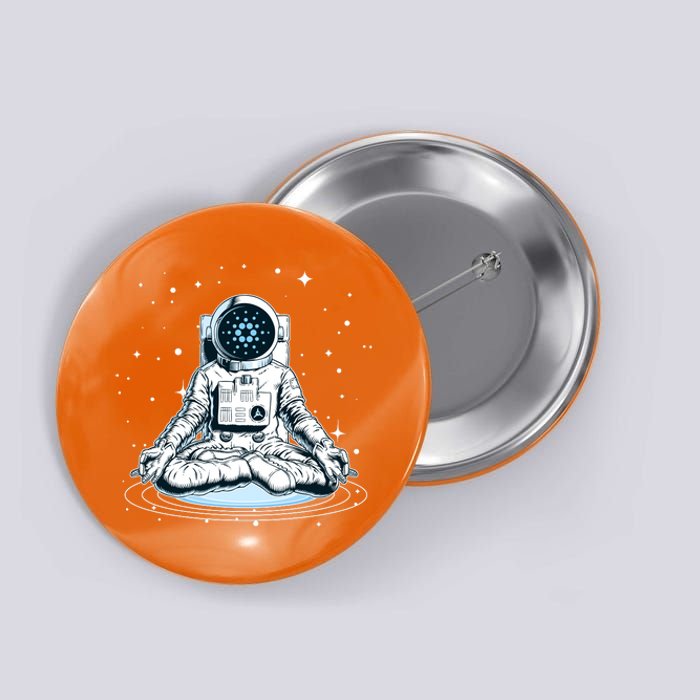 Cardano Cryptocurrency Yoga Space Astronaut Button