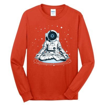 Cardano Cryptocurrency Yoga Space Astronaut Tall Long Sleeve T-Shirt