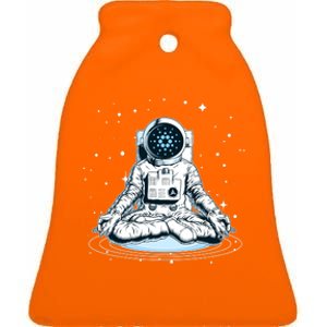 Cardano Cryptocurrency Yoga Space Astronaut Ceramic Bell Ornament