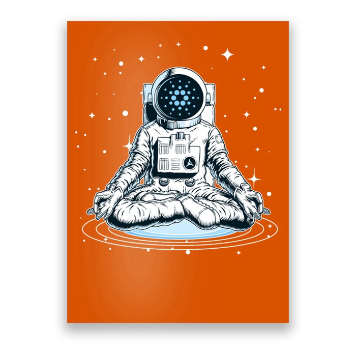 Cardano Cryptocurrency Yoga Space Astronaut Poster