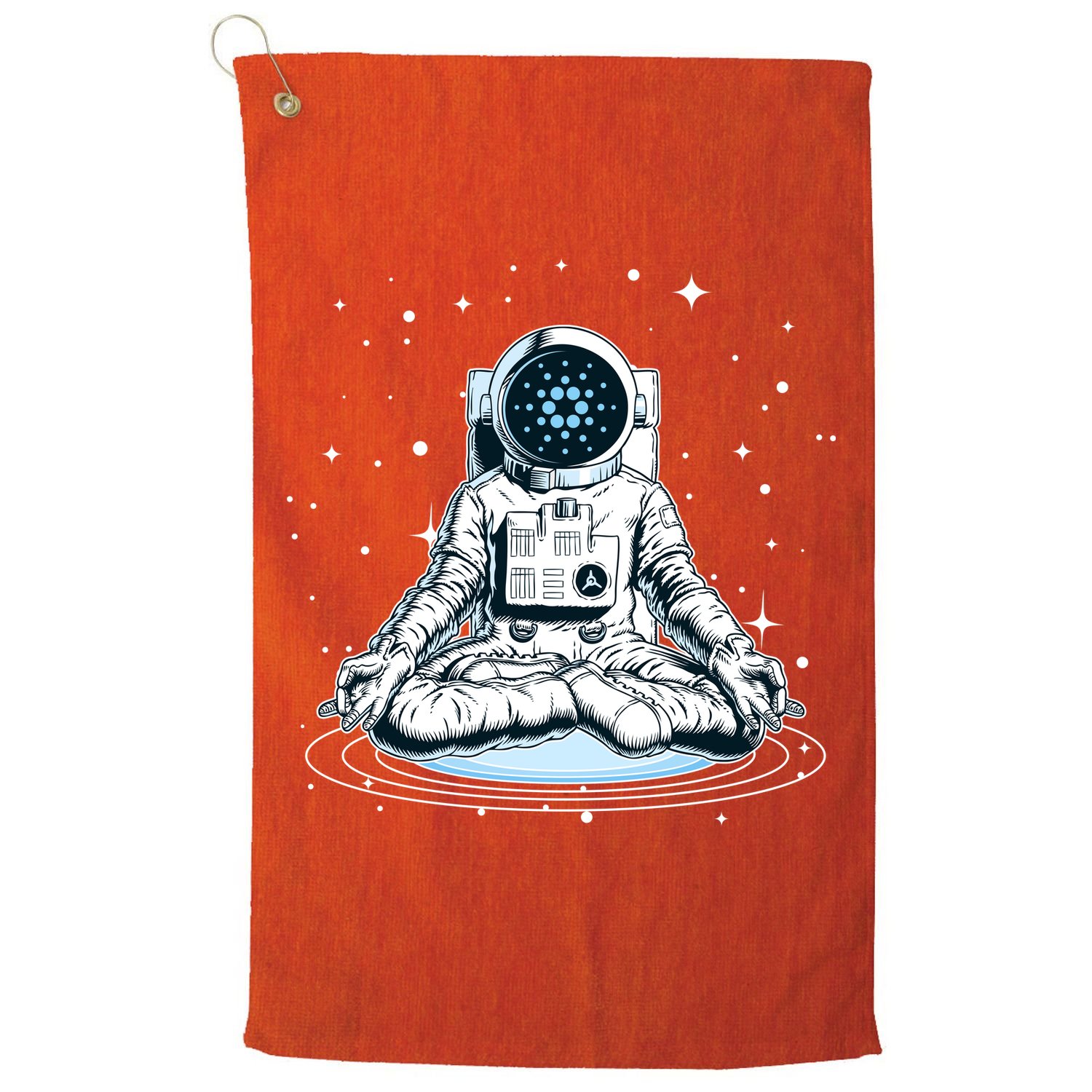 Cardano Cryptocurrency Yoga Space Astronaut Golf Towel