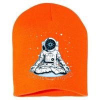 Cardano Cryptocurrency Yoga Space Astronaut Short Acrylic Beanie