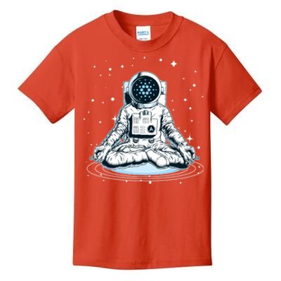 Cardano Cryptocurrency Yoga Space Astronaut Kids T-Shirt