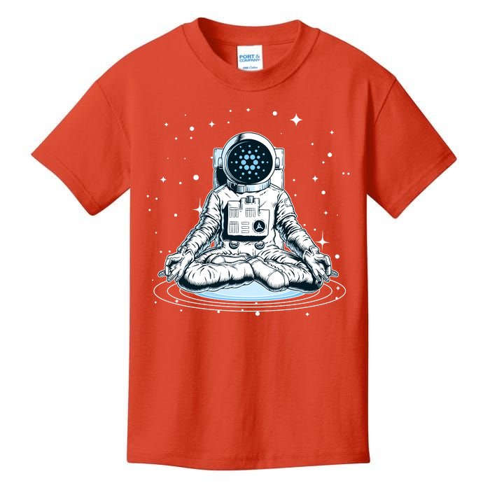 Cardano Cryptocurrency Yoga Space Astronaut Kids T-Shirt