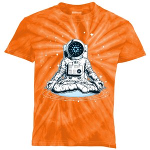 Cardano Cryptocurrency Yoga Space Astronaut Kids Tie-Dye T-Shirt