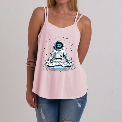 Cardano Cryptocurrency Yoga Space Astronaut Women's Strappy Tank