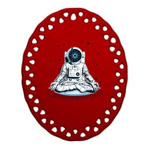 Cardano Cryptocurrency Yoga Space Astronaut Ceramic Oval Ornament