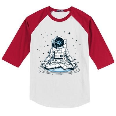 Cardano Cryptocurrency Yoga Space Astronaut Kids Colorblock Raglan Jersey