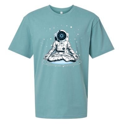 Cardano Cryptocurrency Yoga Space Astronaut Sueded Cloud Jersey T-Shirt