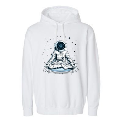 Cardano Cryptocurrency Yoga Space Astronaut Garment-Dyed Fleece Hoodie