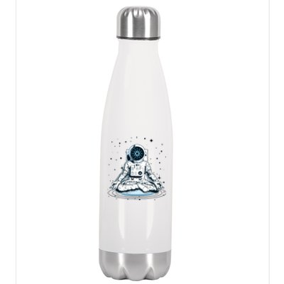 Cardano Cryptocurrency Yoga Space Astronaut Stainless Steel Insulated Water Bottle