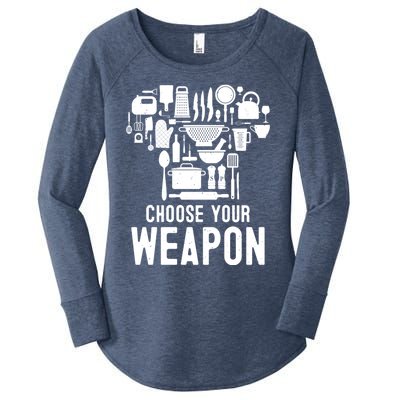 Chef Choose Your Weapon Funny Cook Kitchen Cooking Tools Gift Women's Perfect Tri Tunic Long Sleeve Shirt