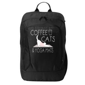 Coffee Cats & Yoga Mats Funny Gifts For Yoga Instructor City Backpack