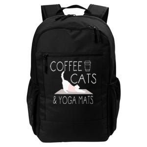 Coffee Cats & Yoga Mats Funny Gifts For Yoga Instructor Daily Commute Backpack