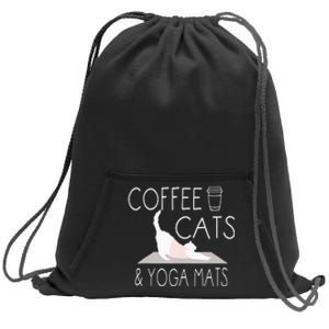 Coffee Cats & Yoga Mats Funny Gifts For Yoga Instructor Sweatshirt Cinch Pack Bag