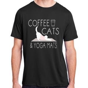 Coffee Cats & Yoga Mats Funny Gifts For Yoga Instructor Adult ChromaSoft Performance T-Shirt