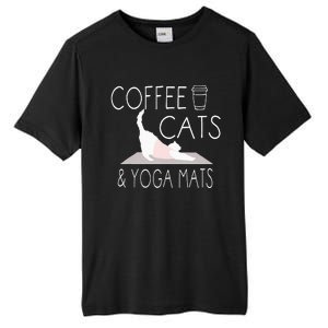 Coffee Cats & Yoga Mats Funny Gifts For Yoga Instructor Tall Fusion ChromaSoft Performance T-Shirt