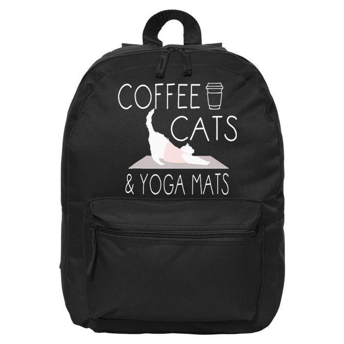 Coffee Cats & Yoga Mats Funny Gifts For Yoga Instructor 16 in Basic Backpack