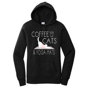 Coffee Cats & Yoga Mats Funny Gifts For Yoga Instructor Women's Pullover Hoodie