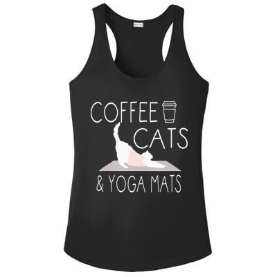 Coffee Cats & Yoga Mats Funny Gifts For Yoga Instructor Ladies PosiCharge Competitor Racerback Tank
