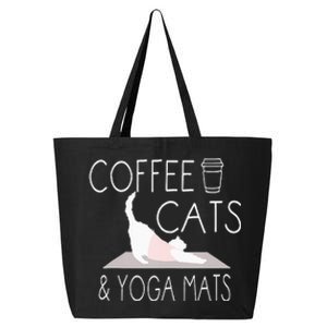 Coffee Cats & Yoga Mats Funny Gifts For Yoga Instructor 25L Jumbo Tote