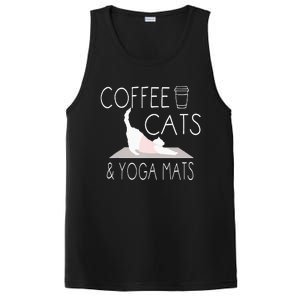 Coffee Cats & Yoga Mats Funny Gifts For Yoga Instructor PosiCharge Competitor Tank