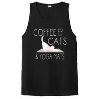 Coffee Cats & Yoga Mats Funny Gifts For Yoga Instructor PosiCharge Competitor Tank