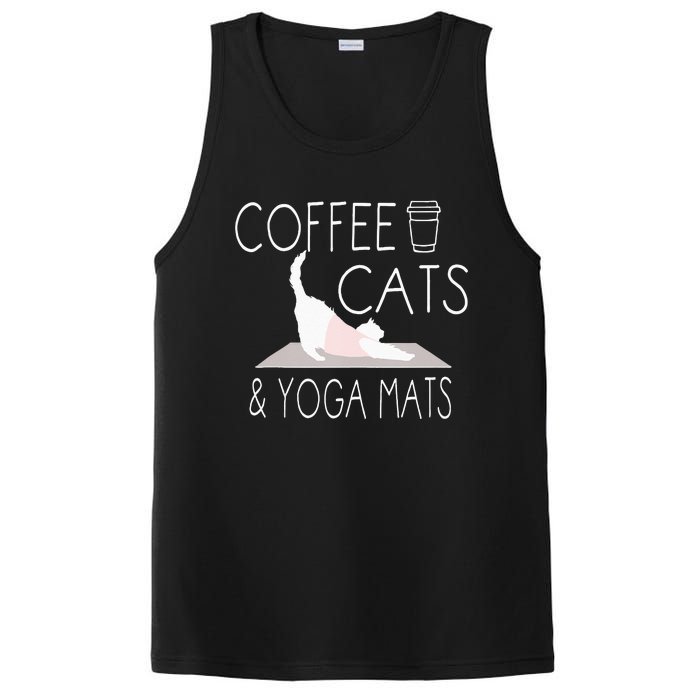 Coffee Cats & Yoga Mats Funny Gifts For Yoga Instructor PosiCharge Competitor Tank