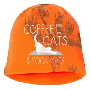 Coffee Cats & Yoga Mats Funny Gifts For Yoga Instructor Kati - Camo Knit Beanie