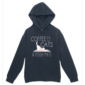 Coffee Cats & Yoga Mats Funny Gifts For Yoga Instructor Urban Pullover Hoodie