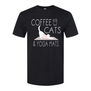 Coffee Cats & Yoga Mats Funny Gifts For Yoga Instructor Softstyle CVC T-Shirt