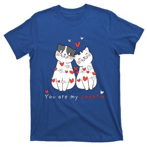 Cat Couple You Are My Sweetie Valentine's Day Funny Gift Pajamas Funny Gift T-Shirt