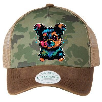 Cute Colorful Yorkshire Terrier Puppy Legacy Tie Dye Trucker Hat