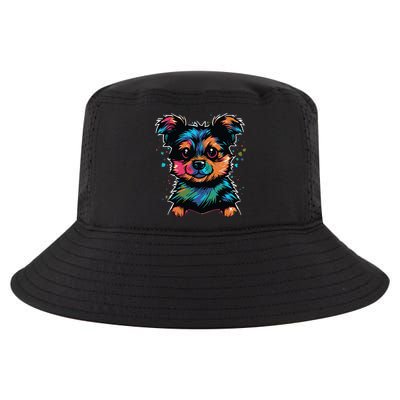 Cute Colorful Yorkshire Terrier Puppy Cool Comfort Performance Bucket Hat