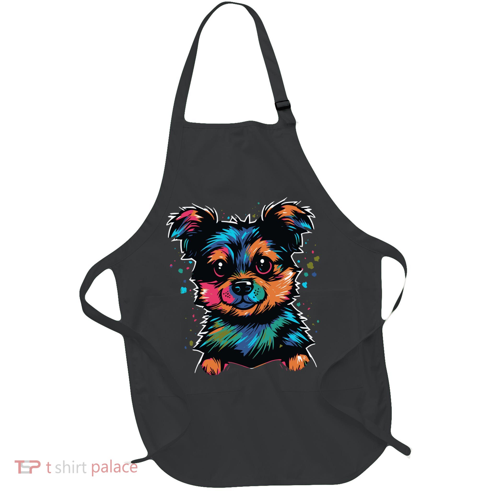 Cute Colorful Yorkshire Terrier Puppy Apron